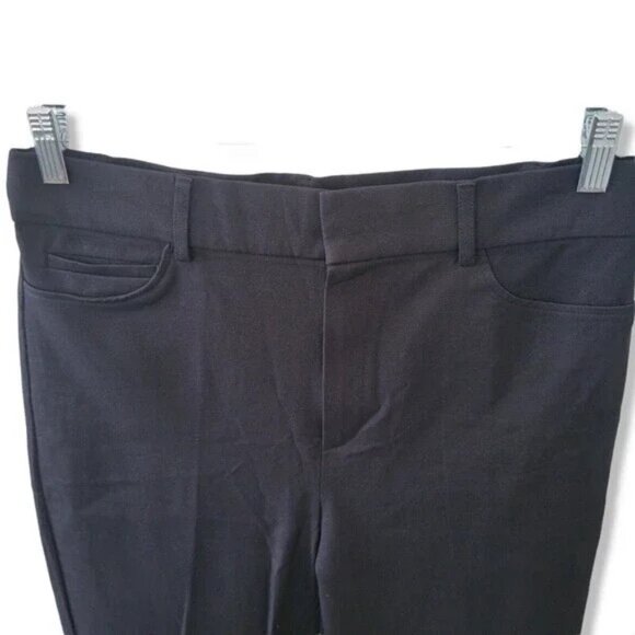 Women's Size XL Straight Leg Slit Trousers Pants Black Business Office - Picture 3 of 5